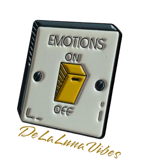 3/$12 "Emotions On/Off Switch" Enamel Pin - Picture 1 of 2